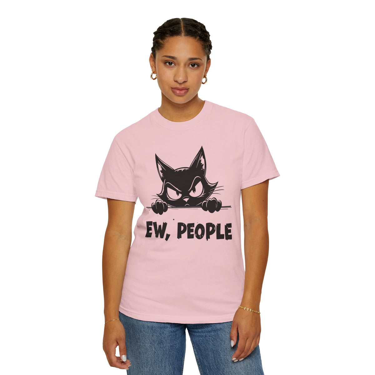 Ew People, Grumpy Cat - Comfort Colors | Funny Unisex T-Shirt. Direct to Garment. Printed & Shipped in the USA. Unisex Sizes.