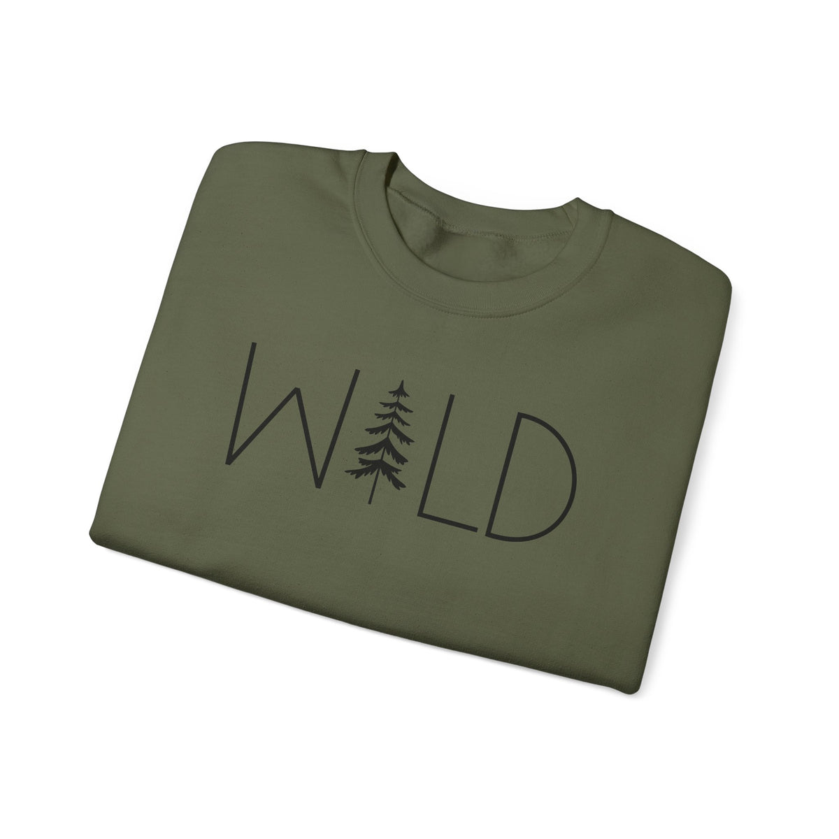Wild Graphic, Nature, Pine Tree, Adventure – Gildan Heavy Blend | Trendy Women’s and Men's Soft Sweatshirt. Direct to Garment. Printed & Shipped in the USA. Unisex Sizes.