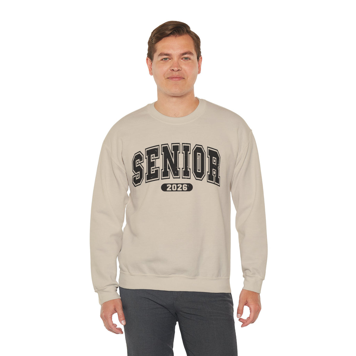Senior 2026, Varsity – Gildan Heavy Blend | Trendy Women’s and Men's Soft Sweatshirt. Direct to Garment. Printed & Shipped in the USA. Unisex Sizes.