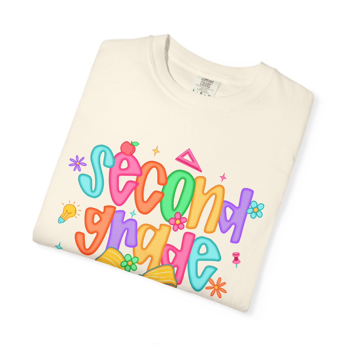 Coquette Second Grade Pencil Bow - Comfort Colors | Trendy Women's T-Shirt. Direct to Garment. Printed & Shipped in the USA. Unisex Sizes.