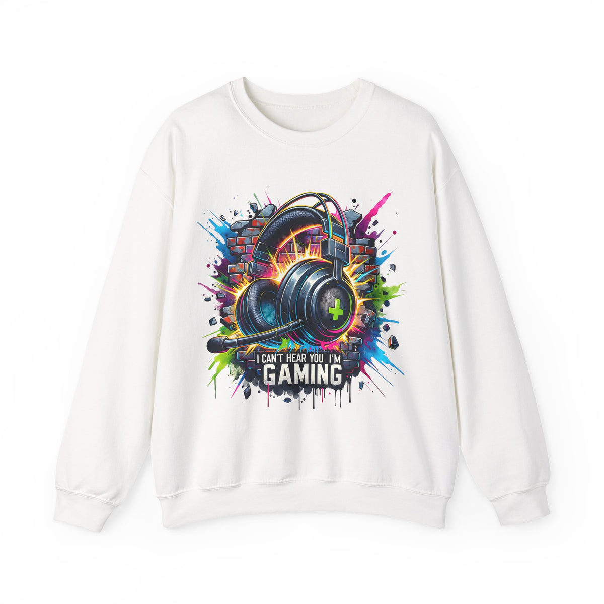 Gaming Headset I Can't Hear You, I'm Gaming – Gildan Heavy Blend | Trendy Women’s and Men's Soft Sweatshirt. Direct to Garment. Printed & Shipped in the USA. Unisex Sizes.