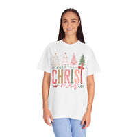 Merry ChrisTmas Christian Faith Graphic - Comfort Colors | Trendy Women's T-Shirt. Direct to Garment. Printed & Shipped in the USA. Unisex Sizes.