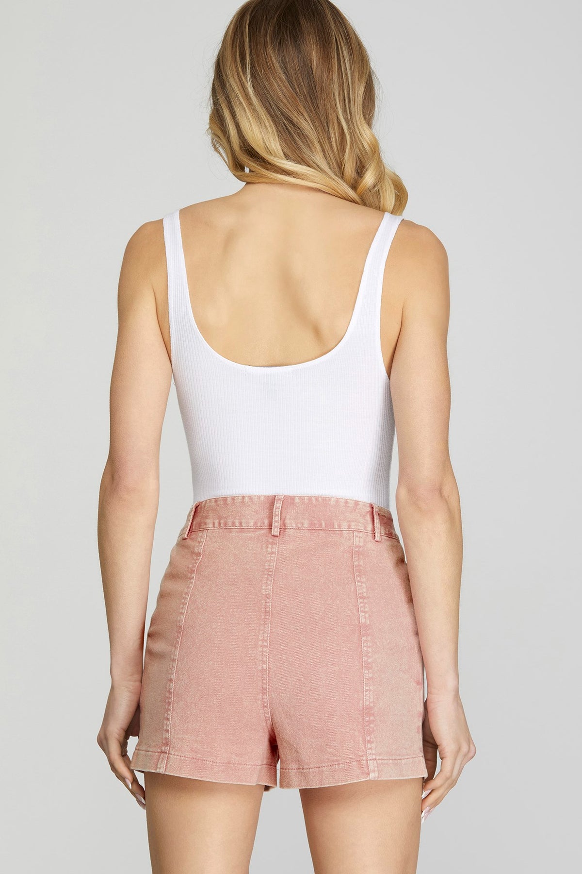 Light Pink Stretchy Denim Shorts