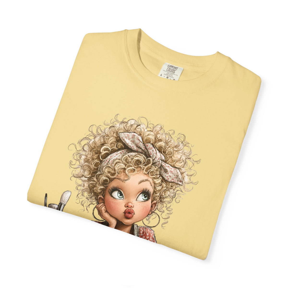 Cute Artist Curly Girl - Comfort Colors | Trendy Women's T-Shirt. Direct to Garment. Printed & Shipped in the USA. Unisex Sizes.