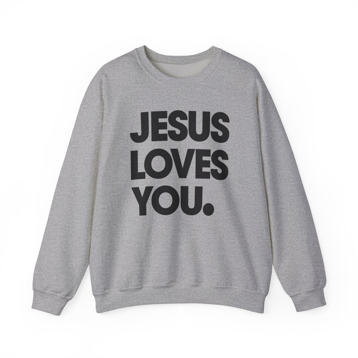 Jesus Loves You – Gildan Heavy Blend | Trendy Women’s and Men's Soft Sweatshirt. Direct to Garment. Printed & Shipped in the USA. Unisex Sizes.