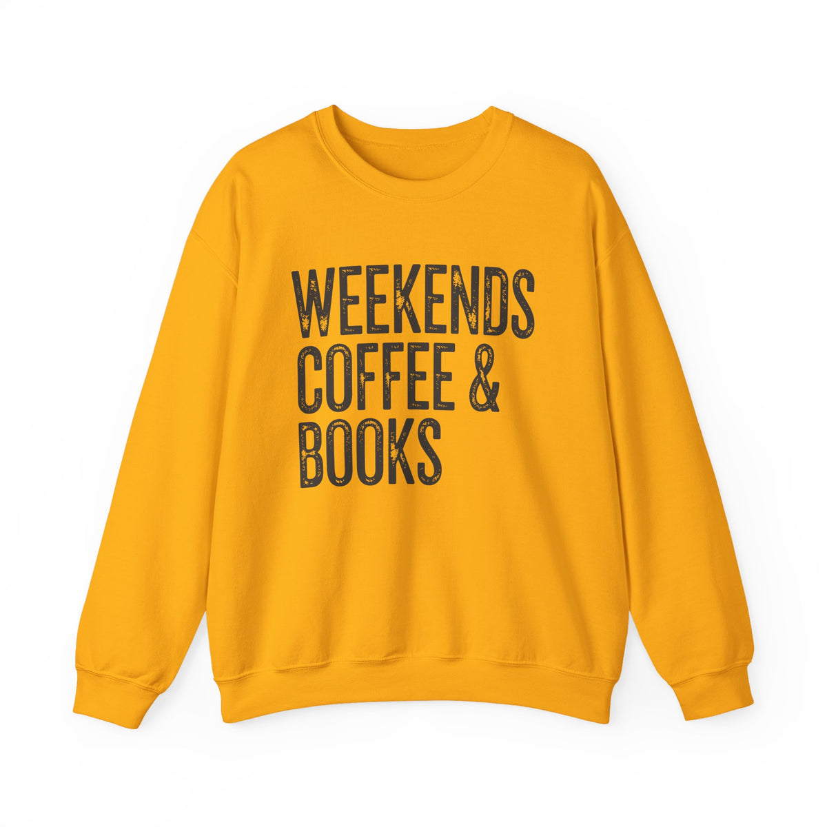 Weekends, Coffee & Books – Gildan Heavy Blend | Trendy Women’s and Men's Soft Sweatshirt. Direct to Garment. Printed & Shipped in the USA. Unisex Sizes.