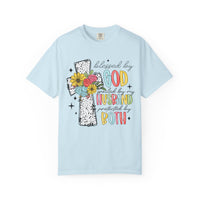 Blessed by God, Spoiled by Husband, Protect by Both - Comfort Colors | Trendy Women's T-Shirt. Direct to Garment. Printed & Shipped in the USA. Unisex Sizes.