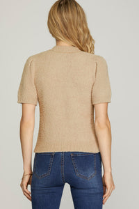 Short Sleeve (Khaki) Soft Sweater