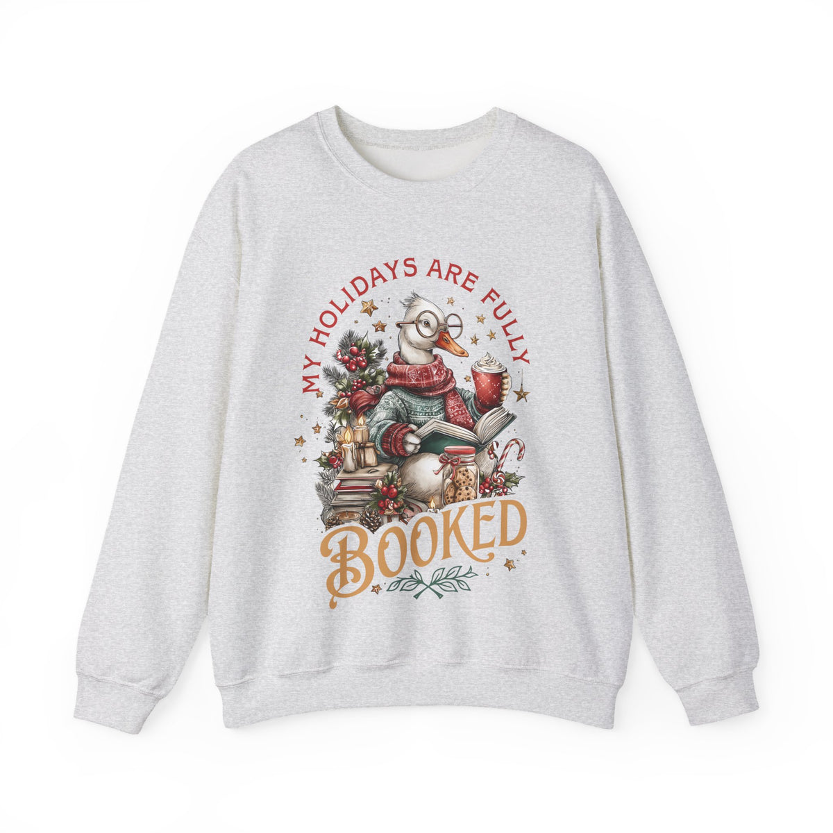 My Holidays are Fluffy and Booked – Gildan Heavy Blend | Trendy Women’s Soft Sweatshirt. Direct to Garment. Printed & Shipped in the USA. Unisex Sizes.