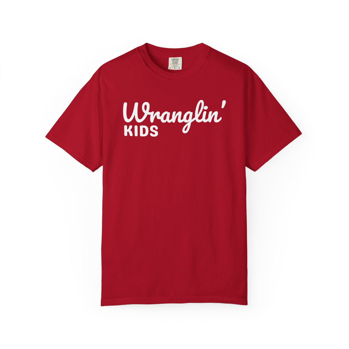 Wranglin' Kids Funny Mom Dad   - Comfort Colors | Trendy Women's and Men's T-Shirt. Direct to Garment. Printed & Shipped in the USA. Unisex Sizes.