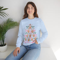 Merry and Caffeinated Iced Coffee Christmas Tree – Gildan Heavy Blend | Trendy Women’s Soft Sweatshirt. Direct to Garment. Printed & Shipped in the USA. Unisex Sizes.
