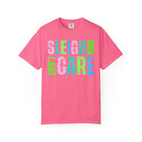 Sleigh Hair Don't Care, Funny Christmas Graphic Tee - Comfort Colors | Trendy Women's T-Shirt. Direct to Garment. Printed & Shipped in the USA. Unisex Sizes.