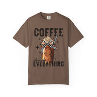 Coffee Changes Everything, Iced Coffee, Coffee Lovers - Comfort Colors | Trendy Women's T-Shirt. Direct to Garment. Printed & Shipped in the USA. Unisex Sizes.
