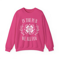 In the Pub We All Fam, Vintage – Gildan Heavy Blend | Trendy Women’s and Men's Soft Sweatshirt. Direct to Garment. Printed & Shipped in the USA. Unisex Sizes.