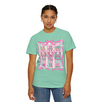 Coquette Pastel Christmas Nutcracker Trio Pink and Green - Comfort Colors | Trendy Women's T-Shirt. Direct to Garment. Printed & Shipped in the USA. Unisex Sizes.