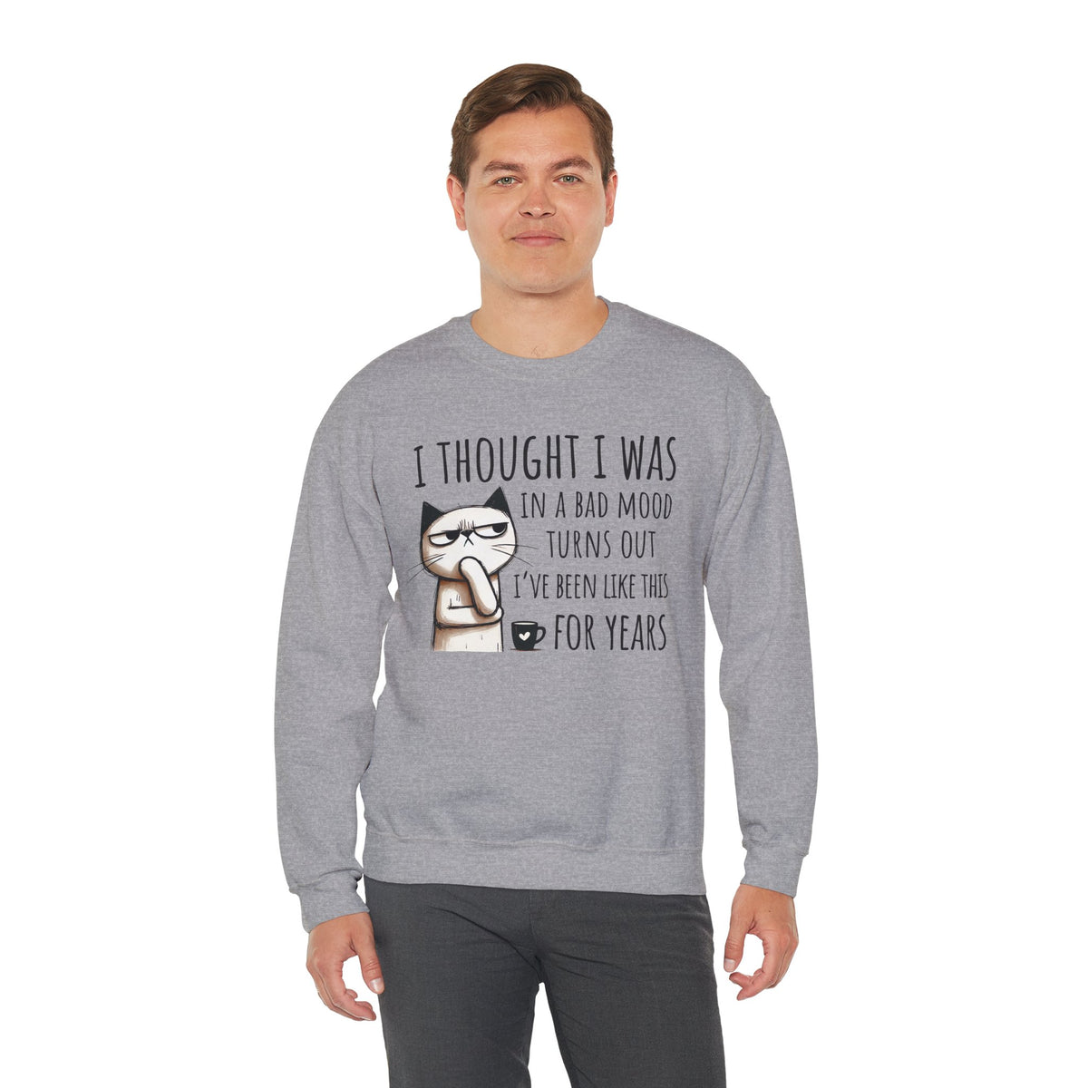 I Thought I Was In A Bad Mood, Grumpy Cat – Gildan Heavy Blend | Trendy Men's and Women’s Soft Sweatshirt. Direct to Garment. Printed & Shipped in the USA. Unisex Sizes.