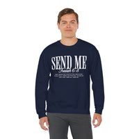 Send Me, Vintage - Faith – Gildan Heavy Blend | Trendy Women’s and Men's Soft Sweatshirt. Direct to Garment. Printed & Shipped in the USA. Unisex Sizes.