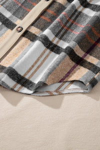 Khaki Plaid Patchwork Mini Dress