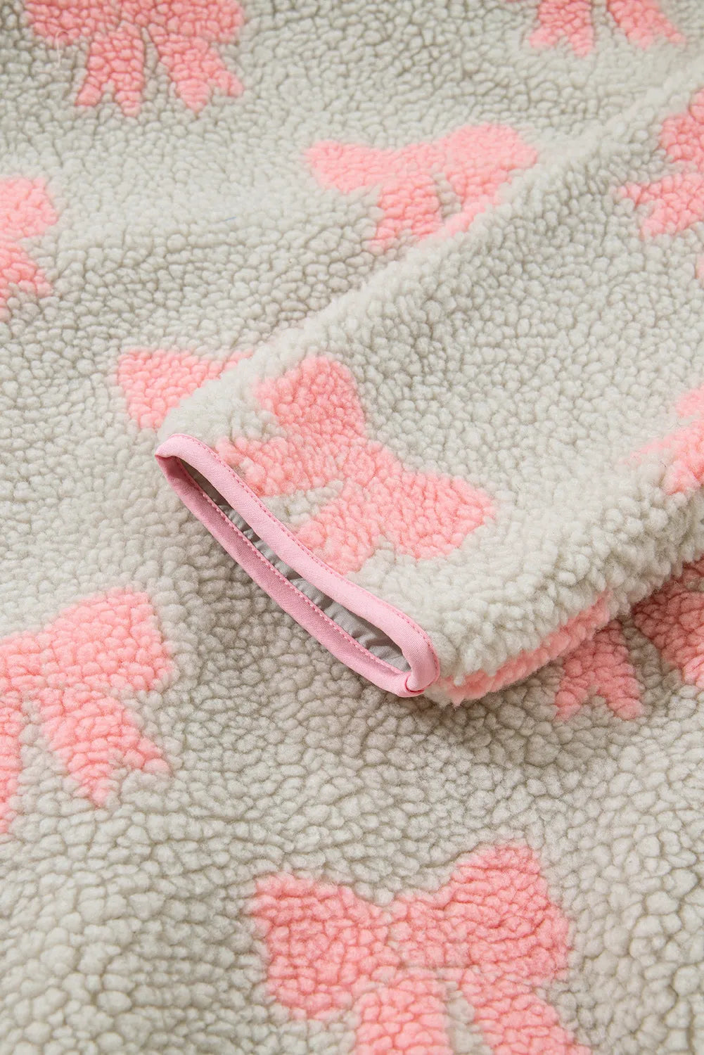 Gray Quarter Zip Pullover w/Pink Bows and Accents