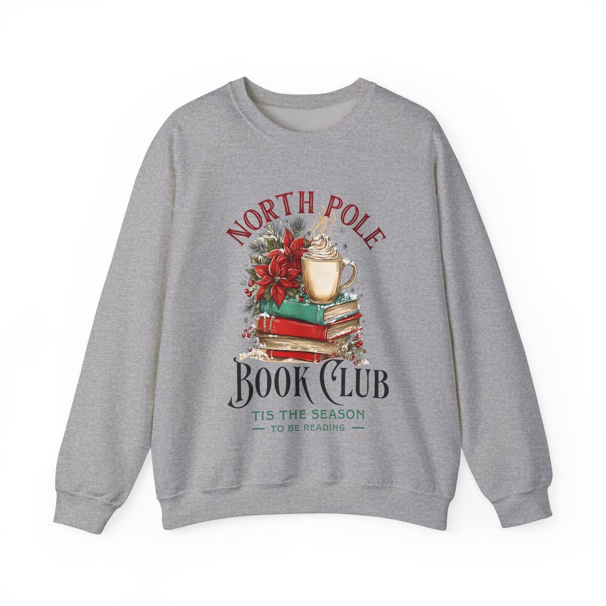 North Pole Book Club – Gildan Heavy Blend | Trendy Women’s Soft Sweatshirt. Direct to Garment. Printed & Shipped in the USA. Unisex Sizes.