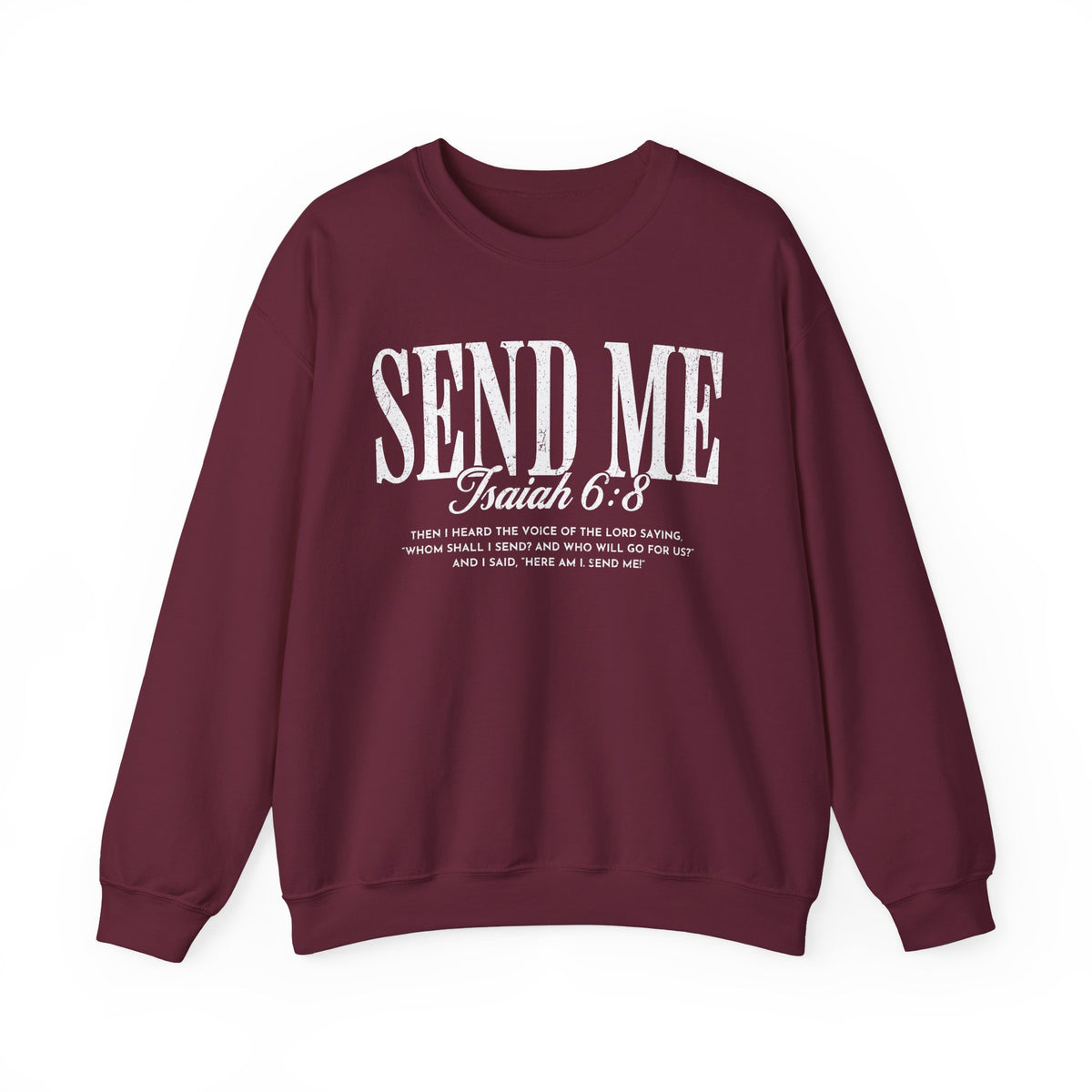 Send Me, Vintage - Faith – Gildan Heavy Blend | Trendy Women’s and Men's Soft Sweatshirt. Direct to Garment. Printed & Shipped in the USA. Unisex Sizes.