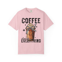Coffee Changes Everything, Iced Coffee, Coffee Lovers - Comfort Colors | Trendy Women's T-Shirt. Direct to Garment. Printed & Shipped in the USA. Unisex Sizes.