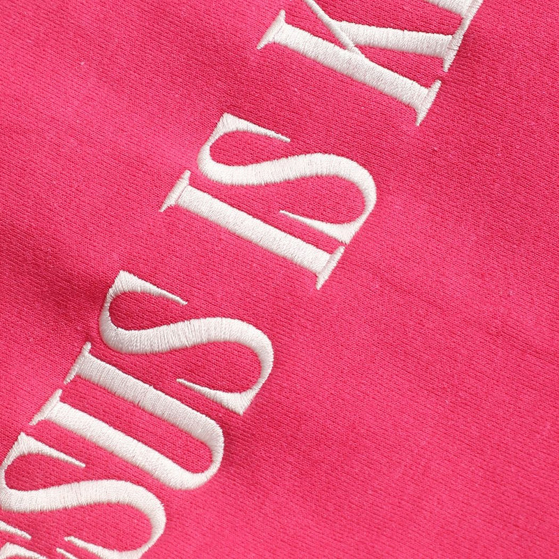 Jesus Is King, Hot Pink Heavyblend Sweatshirt - Embroidered