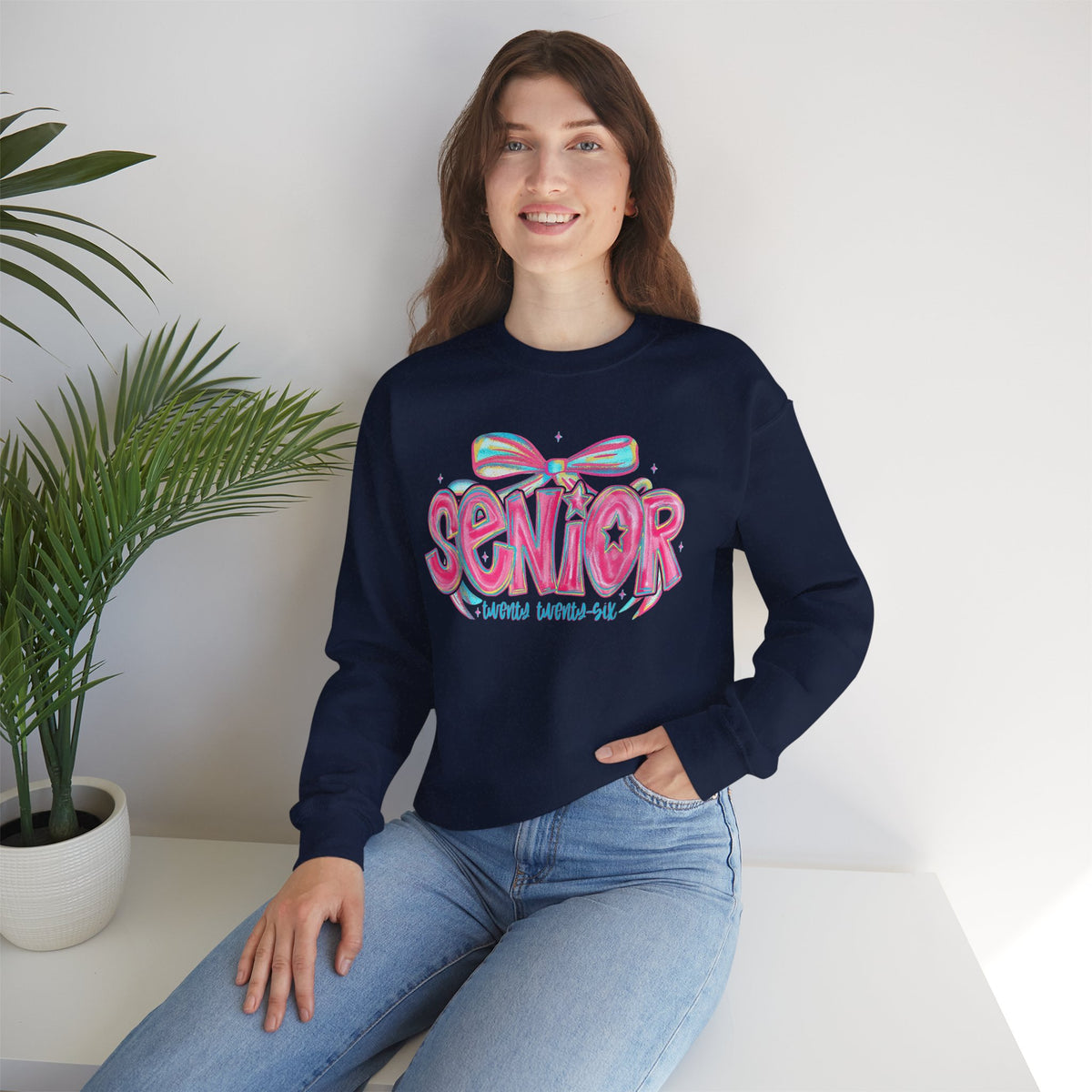Preppy Senior Coquette 2026 – Gildan Heavy Blend | Trendy Women’s Soft Sweatshirt. Direct to Garment. Printed & Shipped in the USA. Unisex Sizes.