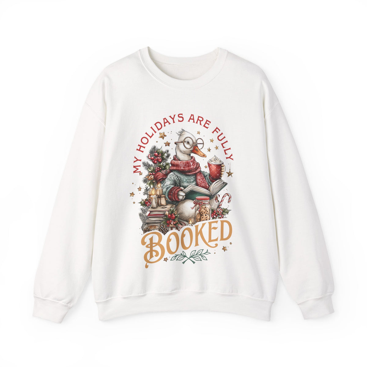 My Holidays are Fluffy and Booked – Gildan Heavy Blend | Trendy Women’s Soft Sweatshirt. Direct to Garment. Printed & Shipped in the USA. Unisex Sizes.