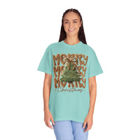 Merry Merry Merry Christmas, Faux Latch Hook Yarn - Comfort Colors | Trendy Women's T-Shirt. Direct to Garment. Printed & Shipped in the USA. Unisex Sizes.