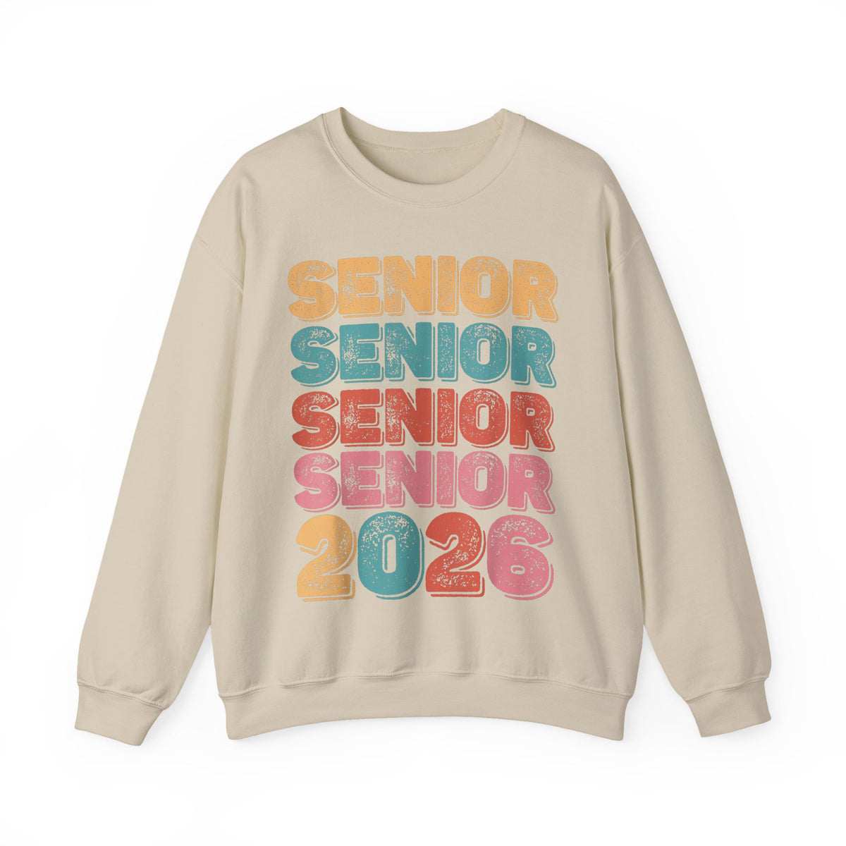 Senior Class of 2026 Retro – Gildan Heavy Blend | Trendy Men's and Women’s Soft Sweatshirt. Direct to Garment. Printed & Shipped in the USA. Unisex Sizes.