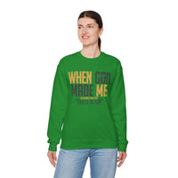 When God Made Me "This'll Be Fun" Christian Faith Distressed – Gildan Heavy Blend | Trendy Women’s and Men's Soft Sweatshirt. Direct to Garment. Printed & Shipped in the USA. Unisex Sizes.
