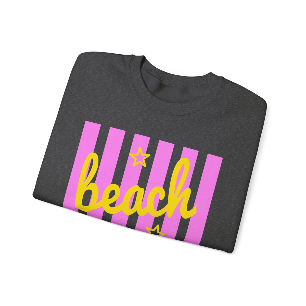 Beach Bum – Gildan Heavy Blend | Trendy Men's & Women’s Soft Sweatshirt. Direct to Garment. Printed & Shipped in the USA. Unisex Sizes.