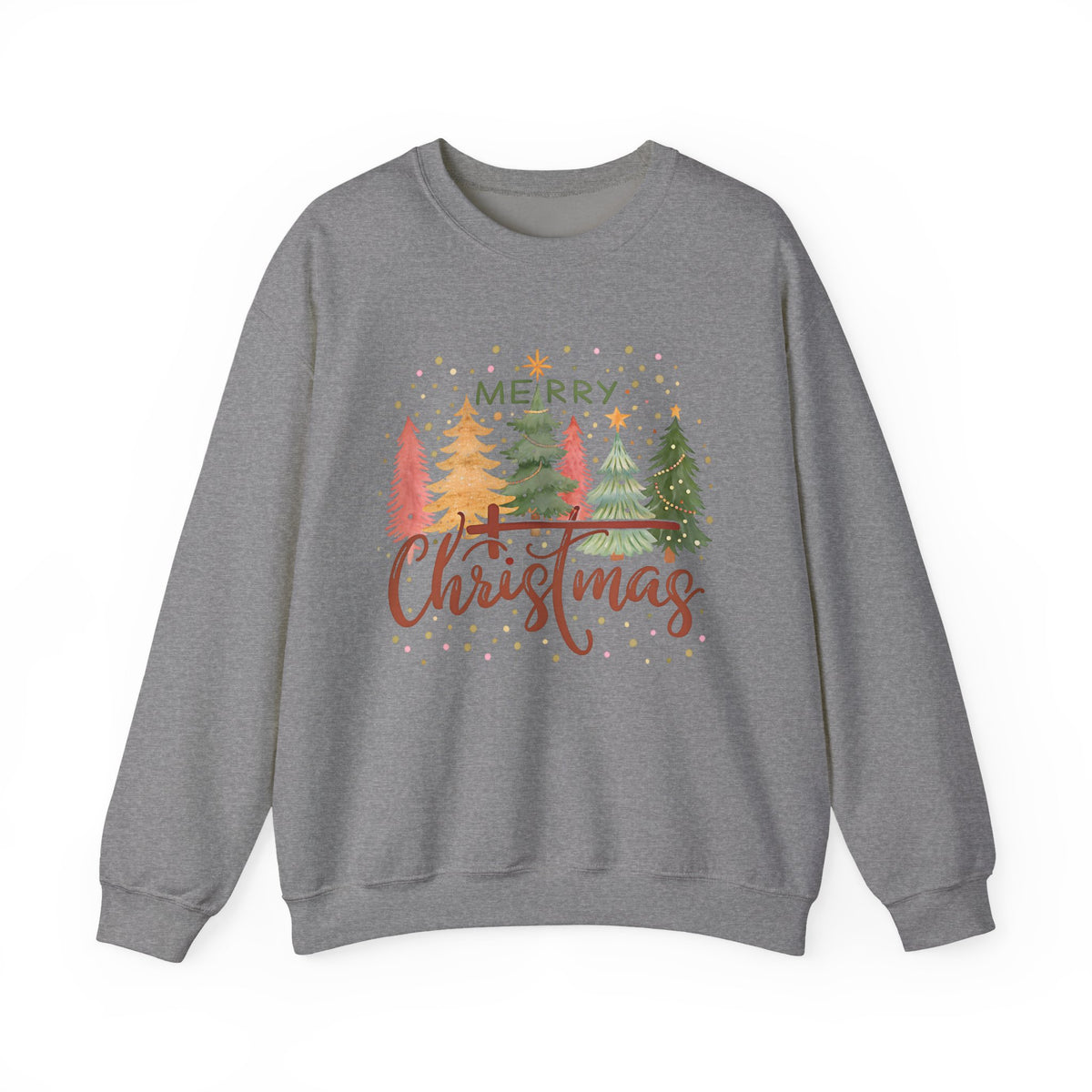 Merry ChrisTmas - Christian Faith – Gildan Heavy Blend | Trendy Women’s Soft Sweatshirt. Direct to Garment. Printed & Shipped in the USA. Unisex Sizes.
