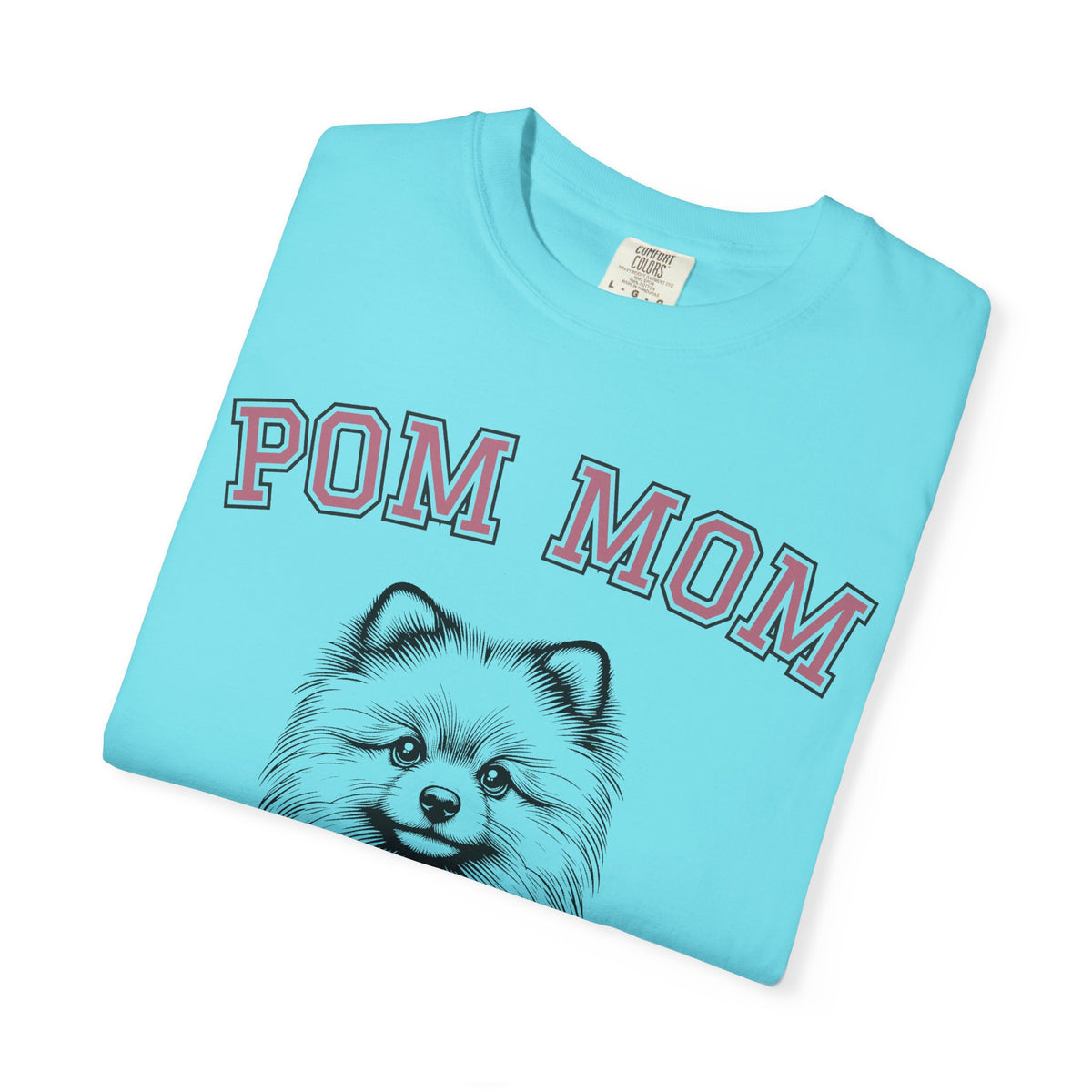 Pom Mom, Varsity - Comfort Colors | Trendy Women's T-Shirt. Direct to Garment. Printed & Shipped in the USA. Unisex Sizes.