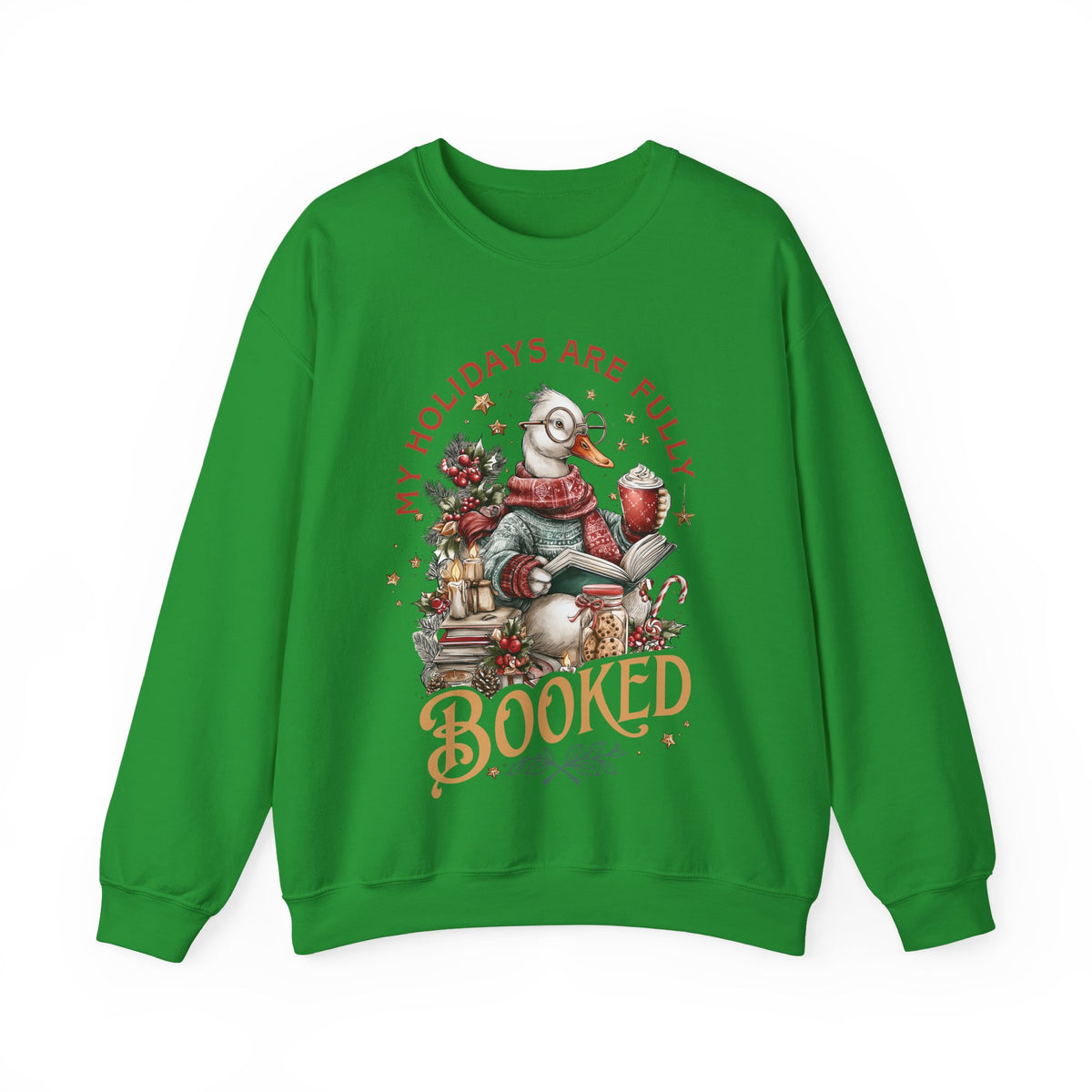 My Holidays are Fluffy and Booked – Gildan Heavy Blend | Trendy Women’s Soft Sweatshirt. Direct to Garment. Printed & Shipped in the USA. Unisex Sizes.