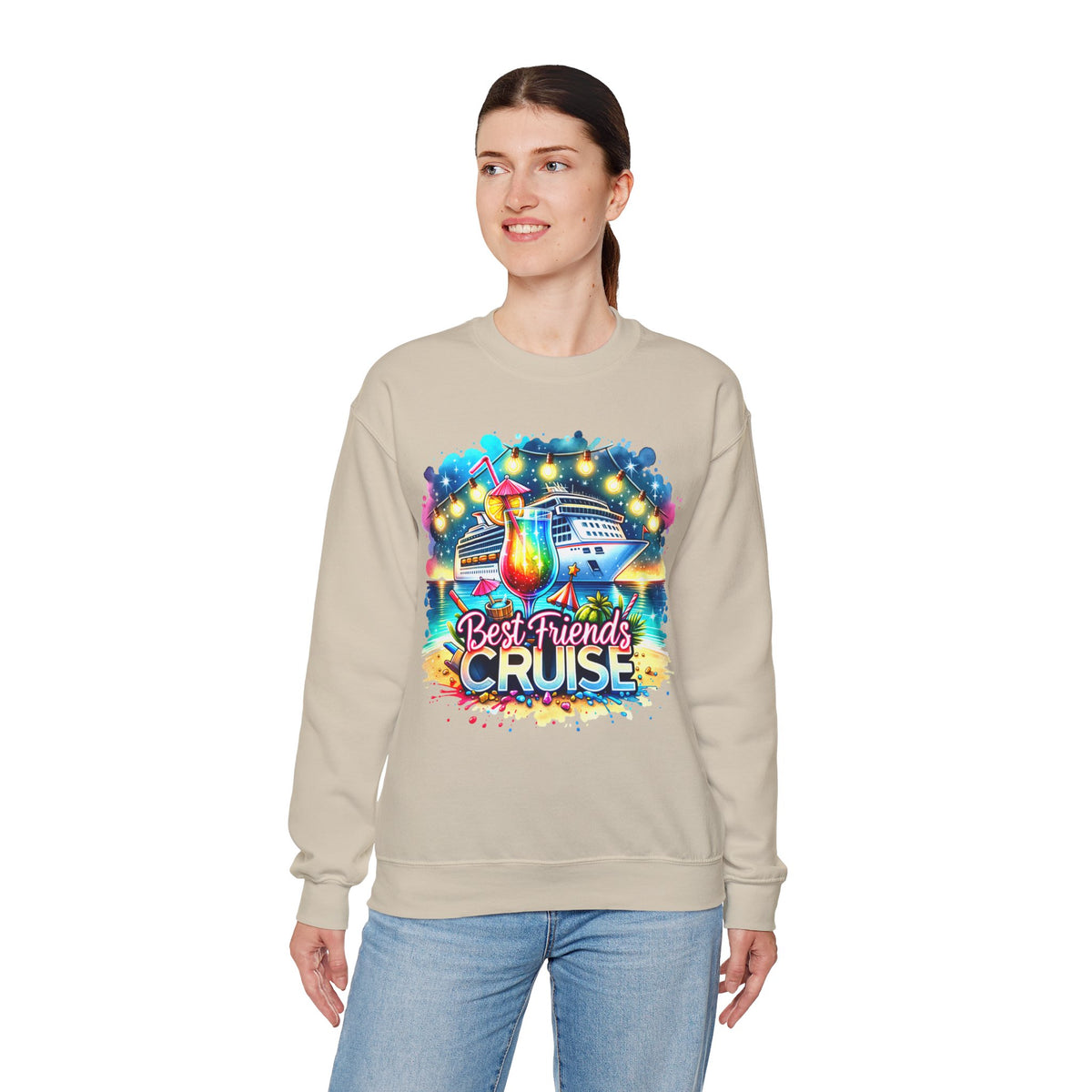Best Friends Cruise – Gildan Heavy Blend | Trendy Women’s Soft Sweatshirt. Direct to Garment. Printed & Shipped in the USA. Unisex Sizes.