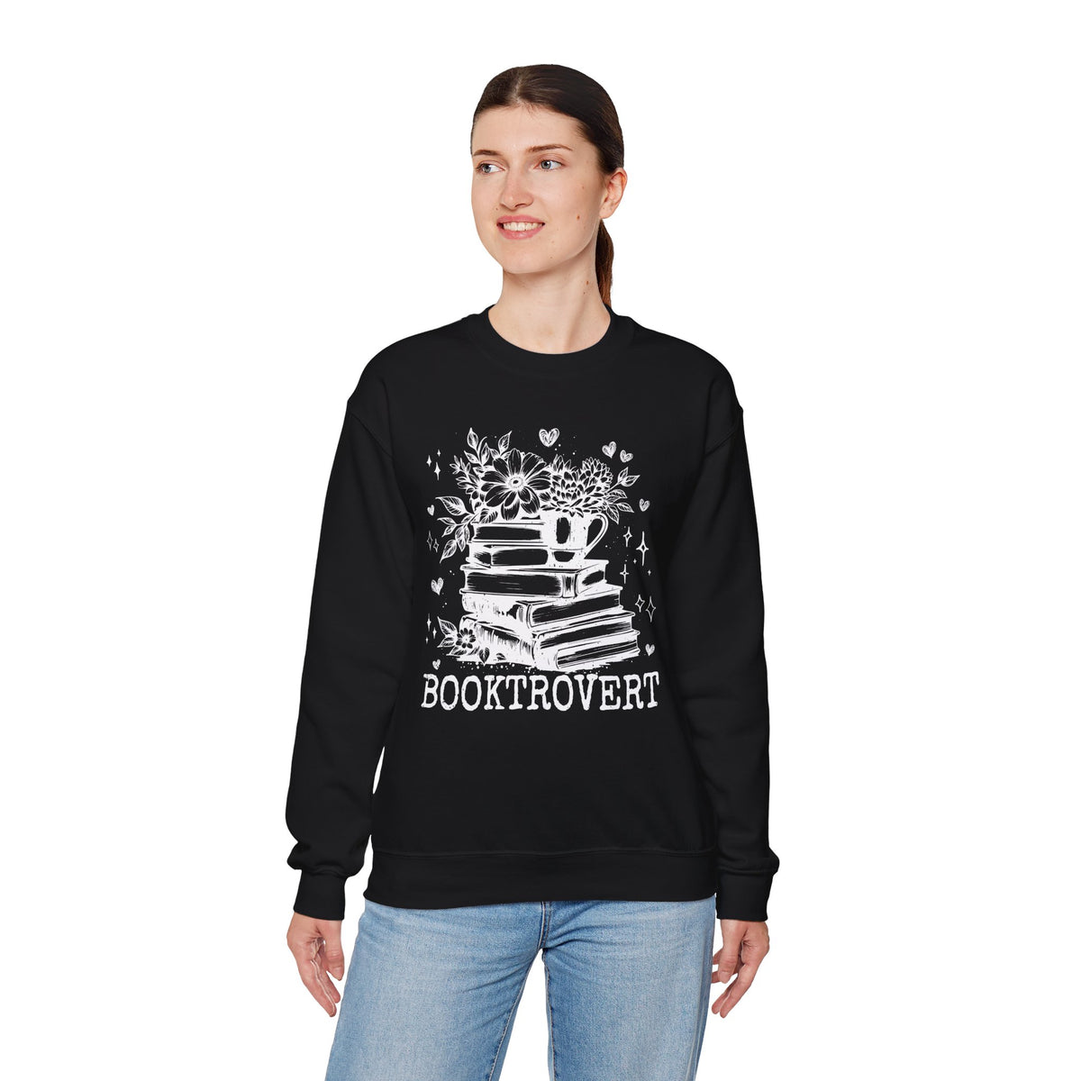 Booktrovert – Gildan Heavy Blend | Trendy Women’s Soft Sweatshirt. Direct to Garment. Printed & Shipped in the USA. Unisex Sizes.