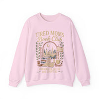 Tired Moms Book Club Running on Coffee and Chapters – Gildan Heavy Blend | Trendy Women’s Soft Sweatshirt. Direct to Garment. Printed & Shipped in the USA. Unisex Sizes.