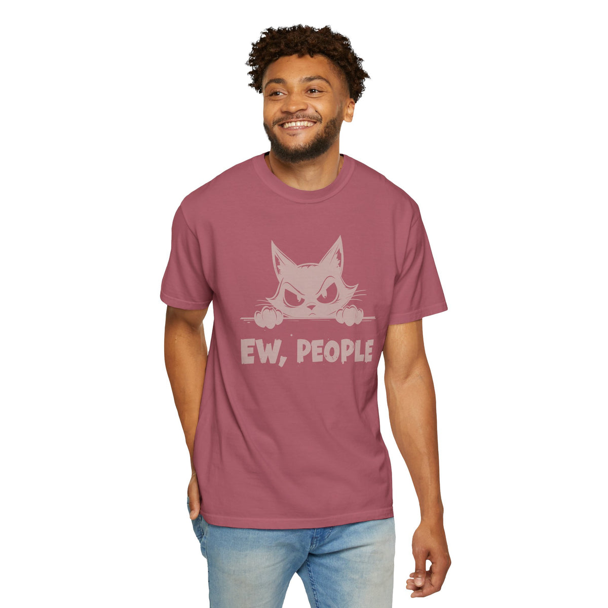 Ew People, Grumpy Cat - Comfort Colors | Funny Unisex T-Shirt. Direct to Garment. Printed & Shipped in the USA. Unisex Sizes.