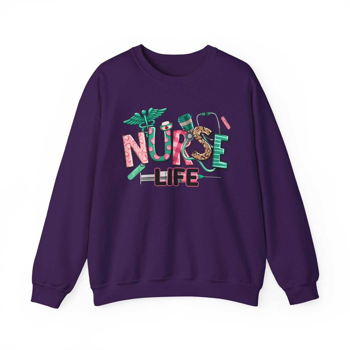 Nurse Life Cute Preppy Healthcare – Gildan Heavy Blend | Trendy Women’s Soft Sweatshirt. Direct to Garment. Printed & Shipped in the USA. Unisex Sizes.