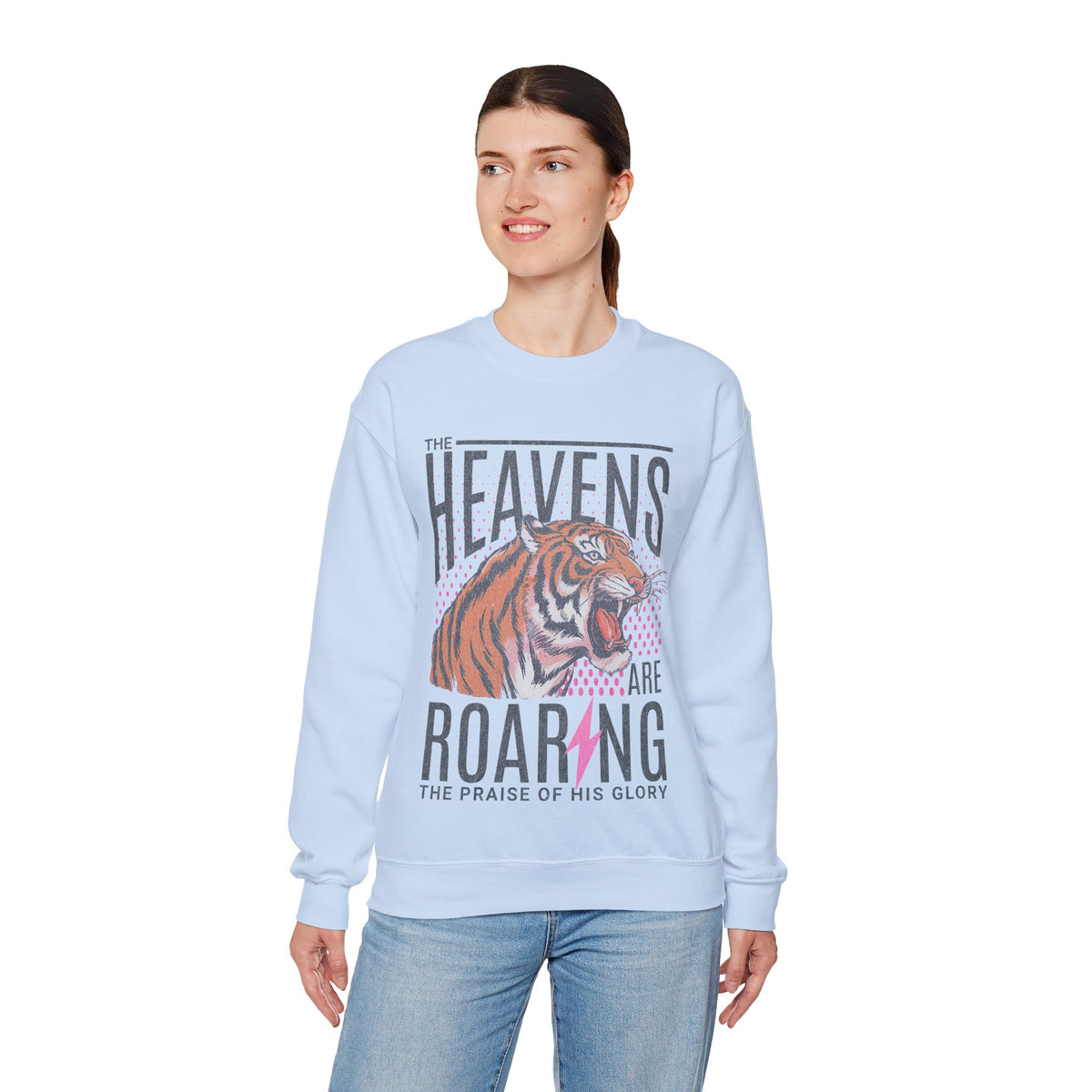 The Heavens Are Roaring, Vintage – Gildan Heavy Blend | Trendy Women’s Soft Sweatshirt. Direct to Garment. Printed & Shipped in the USA. Unisex Sizes.