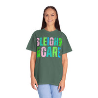 Sleigh Hair Don't Care, Funny Christmas Graphic Tee - Comfort Colors | Trendy Women's T-Shirt. Direct to Garment. Printed & Shipped in the USA. Unisex Sizes.