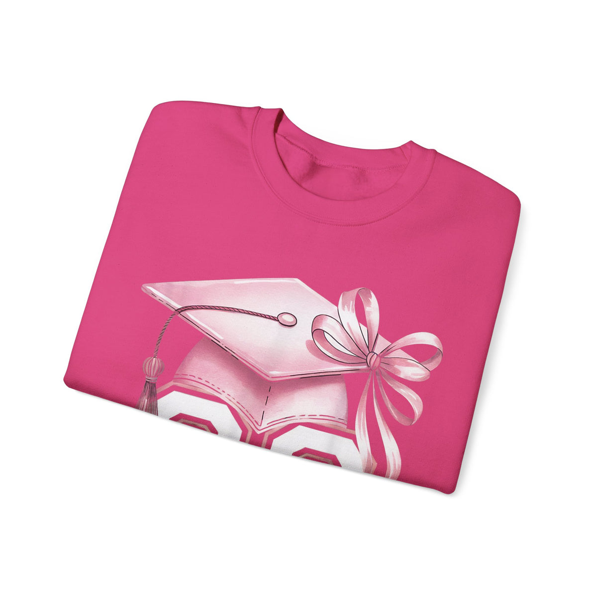 Pink Coquette, Class of 2026 Graduation Cap – Gildan Heavy Blend | Trendy Women’s Soft Sweatshirt. Direct to Garment. Printed & Shipped in the USA. Unisex Sizes.