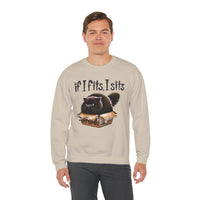 If I Fits I Sits, Cat in a Box – Gildan Heavy Blend | Trendy Women’s and Men's Soft Sweatshirt. Direct to Garment. Printed & Shipped in the USA. Unisex Sizes.