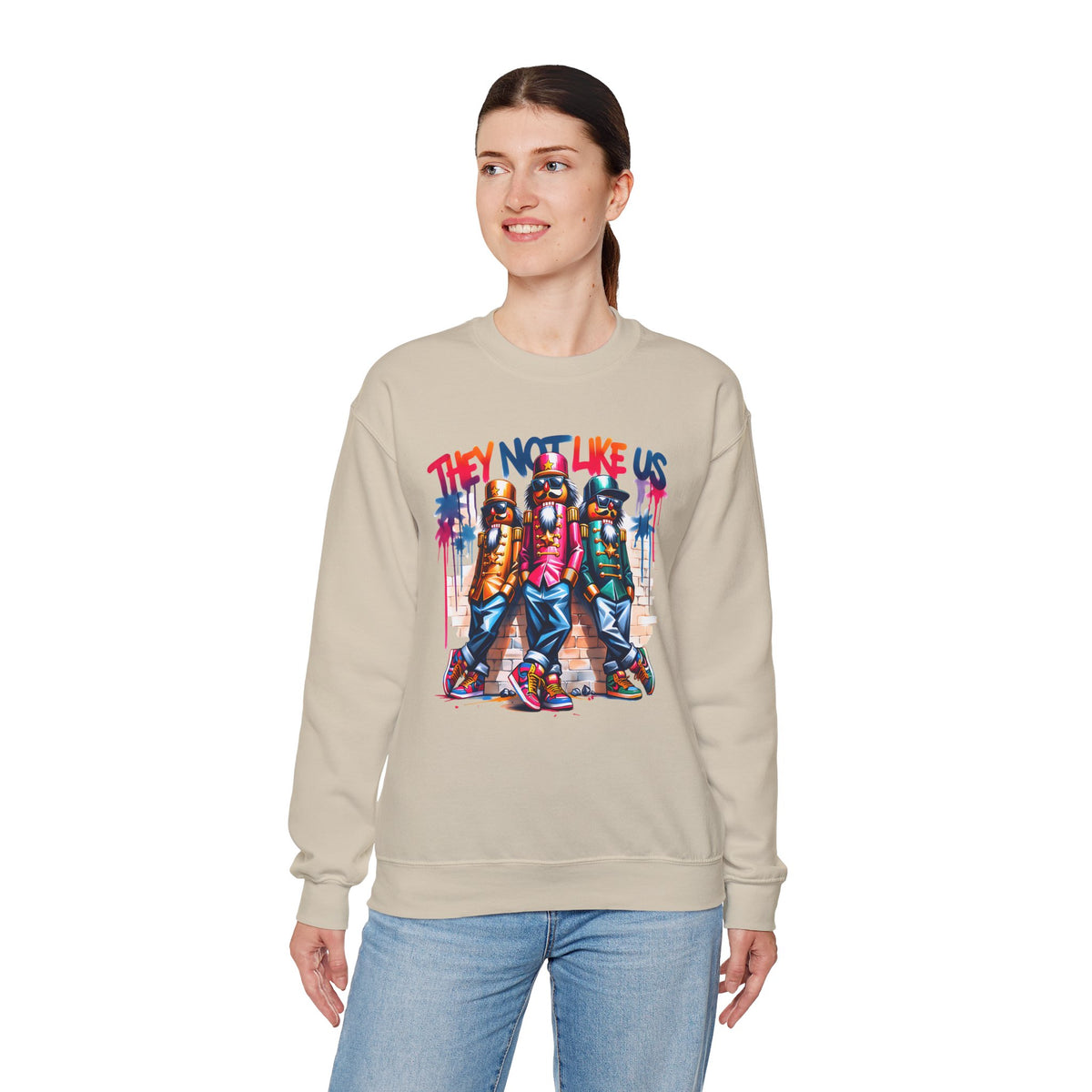 They Not Like Us Nutcracker Trio Christmas – Gildan Heavy Blend | Trendy Women’s and Men's Soft Sweatshirt. Direct to Garment. Printed & Shipped in the USA. Unisex Sizes.
