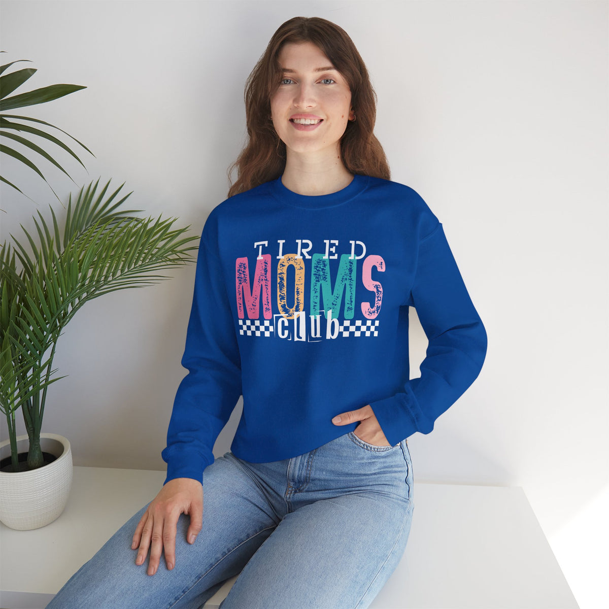 Tired Moms Club Pastel – Gildan Heavy Blend | Trendy Women’s Soft Sweatshirt. Direct to Garment. Printed & Shipped in the USA. Unisex Sizes.