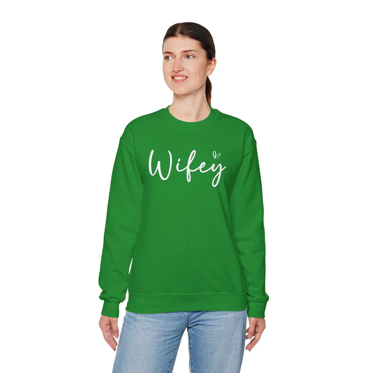Wifey – Gildan Heavy Blend | Trendy Women’s Soft Sweatshirt. Direct to Garment. Printed & Shipped in the USA. Unisex Sizes.