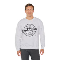 Best Grandpa, Approved by the Grandkids – Gildan Heavy Blend | Trendy Men's Soft Sweatshirt. Direct to Garment. Printed & Shipped in the USA. Unisex Sizes.