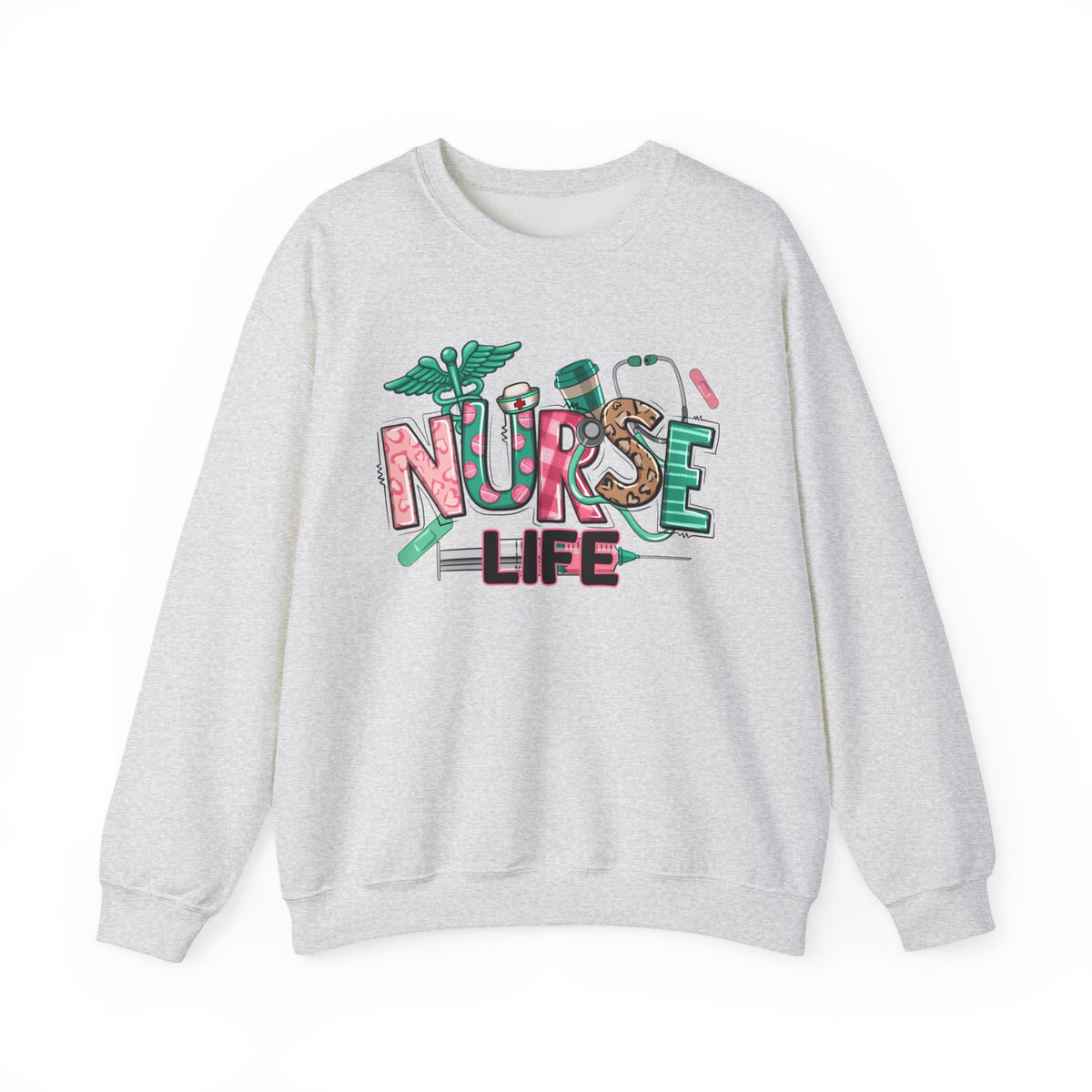 Nurse Life Cute Preppy Healthcare – Gildan Heavy Blend | Trendy Women’s Soft Sweatshirt. Direct to Garment. Printed & Shipped in the USA. Unisex Sizes.